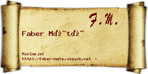 Faber Máté névjegykártya